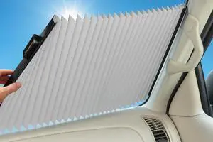 25" Retractable Windshield Sunshade - Car & Truck Windshield Shade for SUVs, Pickups & Sedans, Accordion Retractable Design, UV Protection, Heat Blocking Sun Shade 25" Retractable Windshield Sunshade - Car & Truck Windshield Shade for SUVs, Pickups & Sedans, Accordion Retractable Design, UV Protection, Heat Blocking Sun Shade