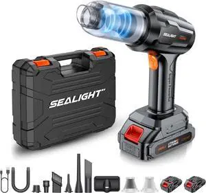SEALIGHT Handheld Car Vacuum Wireless, Handheld Vacuum Cleaner with 21000pa High Power Suction, Two Batteries Long Endurance, 18V/120W Mini Vacuum Cleaner for Car, Home, Office SEALIGHT Handheld Car Vacuum Wireless, Handheld Vacuum Cleaner with 21000pa High Power Suction, Two Batteries Long Endurance, 18V/120W Mini Vacuum Cleaner for Car, Home, Office