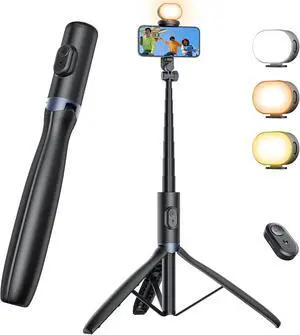 ANXRE 67.7" Selfie Stick Tripod with Light, NT99 Extendable Tripod Stand with Remote for Camera Phone Filming Vlogging, Travel Phone Tripod Compatible with Phone Camera Gopro ANXRE 67.7" Selfie Stick Tripod with Light, NT99 Extendable Tripod Stand with Remote for Camera Phone Filming Vlogging, Travel Phone Tripod Compatible with Phone Camera Gopro