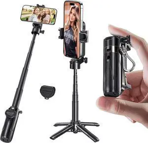 MAGIC JOHN Phone Tripod, Portable Selfie Stick, Pocket Size Selfie Stick for iPhone, Tripod for Phone with Detachable Remote Control for Photograph, Live Streaming, Video Recording MAGIC JOHN Phone Tripod, Portable Selfie Stick, Pocket Size Selfie Stick for iPhone, Tripod for Phone with Detachable Remote Control for Photograph, Live Streaming, Video Recording