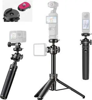 ULANZI MT90 Tripod Stand Vlog Handle Grip with Cka Quick Release w Ballhead w Cold Shoe, Camera Desktop Mini Tripod for GoPro, Insta360, DJI Osmo Pocket 3 4/Action 6 5pro 4/360, Small Cameras ULANZI MT90 Tripod Stand Vlog Handle Grip with Cka Quick Release w Ballhead w Cold Shoe, Camera Desktop Mini Tripod for GoPro, Insta360, DJI Osmo Pocket 3 4/Action 6 5pro 4/360, Small Cameras