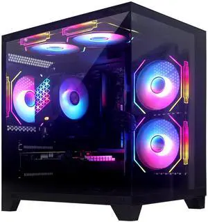 YLZKIX Gaming PC,AMD Ryzen 5 5600X 3.7GHz, Radeon RX 6600 8GB Desktop Computer, 1TB NVMe SSD, 16GB DDR4 3200MHz, Air Cooled Prebuilt,550W PSU,USB WIFI6&Bluetooth Windows 11 Home & AI Powered Gamer PC