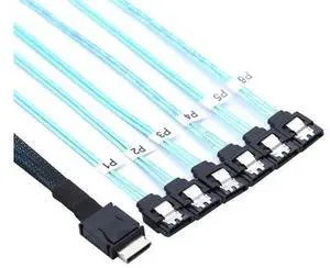 VoltSync PCIe Oculink SFF-8611 4i to 6X SATA 7P Female Cable \u2013 12Gbps High Speed Server Hard Drive Converter Cable, 32AWG Low-Loss Wire (0.5M) VoltSync PCIe Oculink SFF-8611 4i to 6X SATA 7P Female Cable \u2013 12Gbps High Speed Server Hard Drive Converter Cable, 32AWG Low-Loss Wire (0.5M)