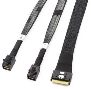 VoltSync Mini SlimSAS SFF-8654 8i 4.0 to Dual SAS HD 8643 Cable \u2013 32AWG 24G High-Speed Anti-Misdirection Server Interconnect (0.5M) VoltSync Mini SlimSAS SFF-8654 8i 4.0 to Dual SAS HD 8643 Cable \u2013 32AWG 24G High-Speed Anti-Misdirection Server Interconnect (0.5M)