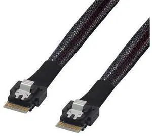 VoltSync Slimline SAS SFF-8654 4i 38P to SFF-8654 4i Server Cable \u2014 12Gbps High-Speed 10 Ohm Flat-to-Flat Internal Connection Cable (1M) VoltSync Slimline SAS SFF-8654 4i 38P to SFF-8654 4i Server Cable \u2014 12Gbps High-Speed 10 Ohm Flat-to-Flat Internal Connection Cable (1M)
