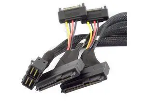 VoltSync Mini SAS HD 8643 4i to Dual SAS 8639 with SATA 15-Pin Cable \u2013 12Gbps High-Speed Server Interconnect, 32AWG Copper Wire (0.5m) VoltSync Mini SAS HD 8643 4i to Dual SAS 8639 with SATA 15-Pin Cable \u2013 12Gbps High-Speed Server Interconnect, 32AWG Copper Wire (0.5m)