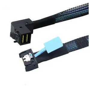 VoltSync Gen5 MCIO Slimline SFF-8654 4i to HD SFF-8643 90-Degree Cable 12G High-Speed Server Interconnect (1M) VoltSync Gen5 MCIO Slimline SFF-8654 4i to HD SFF-8643 90-Degree Cable 12G High-Speed Server Interconnect (1M)