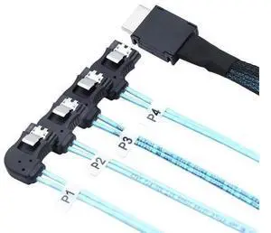 VoltSync OCuLink PCI-Express SAS SFF-8611 4i to SATA 7P Right Angle Server Hard Drive Cable 32AWG 12Gbps High Speed Internal Harness (1M) VoltSync OCuLink PCI-Express SAS SFF-8611 4i to SATA 7P Right Angle Server Hard Drive Cable 32AWG 12Gbps High Speed Internal Harness (1M)