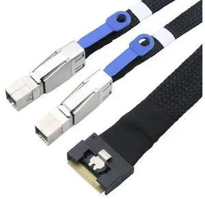 VoltSync PCIe Slimline SAS SFF 8654 8i to Dual SAS HD SFF 8644 Server Cable with Full-Cover Anti-Misplug Design \u2013 32AWG Data Harness, 10 Ohm Impedance (0.5M) VoltSync PCIe Slimline SAS SFF 8654 8i to Dual SAS HD SFF 8644 Server Cable with Full-Cover Anti-Misplug Design \u2013 32AWG Data Harness, 10 Ohm Impedance (0.5M)