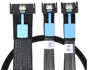 VoltSync Gen5 Slimline MCIO 8i 5.0 SFF-8654 8I to Dual SFF-8654 4I Cable, 0.5m/19.7in & 1m/39.4in, 32G High-Speed Copper Wire Harness (0.5M/19.68in) VoltSync Gen5 Slimline MCIO 8i 5.0 SFF-8654 8I to Dual SFF-8654 4I Cable, 0.5m/19.7in & 1m/39.4in, 32G High-Speed Copper Wire Harness (0.5M/19.68in)