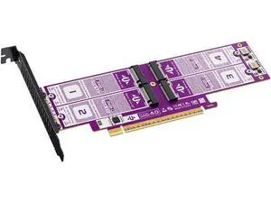 VoltSync AU-P599 PCIe 4.0 X16 to 4Bay NVMe SSD Expansion Card, 64Gbps M.2 Adapter, Gold-Plated PCB, High Speed RAID0 NVMe to PCI Express Converter for Desktop VoltSync AU-P599 PCIe 4.0 X16 to 4Bay NVMe SSD Expansion Card, 64Gbps M.2 Adapter, Gold-Plated PCB, High Speed RAID0 NVMe to PCI Express Converter for Desktop