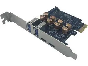 VoltSync PCIe to USB 3.0 + USB-C Expansion Card 5Gbps 1 to 4 Desktop Adapter with D720201 Controller, 4-Port Splitter (SATA Power Port) VoltSync PCIe to USB 3.0 + USB-C Expansion Card 5Gbps 1 to 4 Desktop Adapter with D720201 Controller, 4-Port Splitter (SATA Power Port)