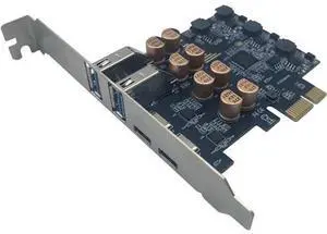 VoltSync PCIe to USB 3.0 + USB-C Expansion Card 5Gbps 1 to 4 Desktop Adapter with D720201 Controller, 4-Port Splitter (No Power Port Version) VoltSync PCIe to USB 3.0 + USB-C Expansion Card 5Gbps 1 to 4 Desktop Adapter with D720201 Controller, 4-Port Splitter (No Power Port Version)