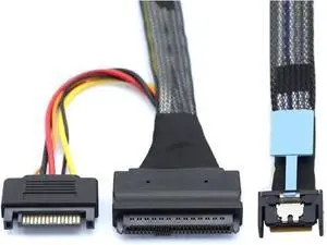 VoltSync Cable MCIO 4X Mini Cool Edge IO to U.2 SFF-8639 NVME PCIe PCI-Express Cord for Mainboard SSD VoltSync Cable MCIO 4X Mini Cool Edge IO to U.2 SFF-8639 NVME PCIe PCI-Express Cord for Mainboard SSD