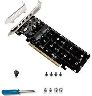 VoltSync PH44PRO Dual-Sided 4* M.2 M-Key NVME to PCIe X16 Splitter Card 4 * 32Gbps 2U Server RAID Array Expansion Adapter Support 2242 2260 2280 22110 SSD VoltSync PH44PRO Dual-Sided 4* M.2 M-Key NVME to PCIe X16 Splitter Card 4 * 32Gbps 2U Server RAID Array Expansion Adapter Support 2242 2260 2280 22110 SSD
