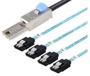 VoltSync Mini SAS 26P SFF 8088 Male to 4 SATA 4Pin Female 1M 3.3FTCable with Latch,Mini SAS Host/Controller to 4 SATA Target/Backplane VoltSync Mini SAS 26P SFF 8088 Male to 4 SATA 4Pin Female 1M 3.3FTCable with Latch,Mini SAS Host/Controller to 4 SATA Target/Backplane