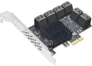 VoltSync PCIe x1 to SATA 3.0 Expansion Card 12 Port Internal Controller Card - Support SSD/HDD Bootable System Drive, Plug & Play, 6Gbps for Desktop PC Motherboard VoltSync PCIe x1 to SATA 3.0 Expansion Card 12 Port Internal Controller Card - Support SSD/HDD Bootable System Drive, Plug & Play, 6Gbps for Desktop PC Motherboard