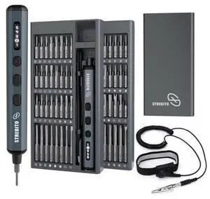 VoltSync Mini Electric Screwdriver Set, 70-in-1 Max Precision Electric Screwdriver Kit with Lights Anti Static Wrist Strap VoltSync Mini Electric Screwdriver Set, 70-in-1 Max Precision Electric Screwdriver Kit with Lights Anti Static Wrist Strap