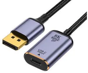 VoltSync USB C to Displayport Cable,USB Type C Female Input to Displayport 1.4 Male Output HDTV Cable 8K@60hz 4K@120hz for Tablet Phone Laptop VoltSync USB C to Displayport Cable,USB Type C Female Input to Displayport 1.4 Male Output HDTV Cable 8K@60hz 4K@120hz for Tablet Phone Laptop