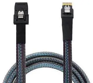VoltSync Heretom 2PCS SFF-8654 to SFF-8087, Slim Line SAS 4.0 SFF-8654 4i 38 Pin Host to Mini SAS 4i SFF-8087 36 Pin Target Cable 1.6FT Black VoltSync Heretom 2PCS SFF-8654 to SFF-8087, Slim Line SAS 4.0 SFF-8654 4i 38 Pin Host to Mini SAS 4i SFF-8087 36 Pin Target Cable 1.6FT Black