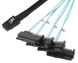 VoltSync Heretom Mini SAS 36 SFF-8087 to (4) SFF-8482 Connectors with SATA Power, 1Meter/3.3ft, 2 Pack VoltSync Heretom Mini SAS 36 SFF-8087 to (4) SFF-8482 Connectors with SATA Power, 1Meter/3.3ft, 2 Pack