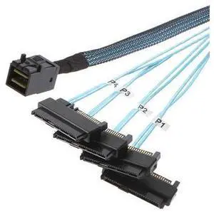 VoltSync 2PCS SFF-8643 Internal Mini SAS HD to (4) 29pin SFF-8482 connectors with SAS 15pin Power Port 12GB/S Cable 1M 3.3 feet VoltSync 2PCS SFF-8643 Internal Mini SAS HD to (4) 29pin SFF-8482 connectors with SAS 15pin Power Port 12GB/S Cable 1M 3.3 feet