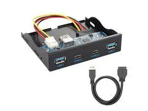 VoltSync USB-C & USB 3.0 HUB 4 Ports Front Panel to Motherboard 20Pin Connector Cable for 3.5" Floppy Bay VoltSync USB-C & USB 3.0 HUB 4 Ports Front Panel to Motherboard 20Pin Connector Cable for 3.5" Floppy Bay