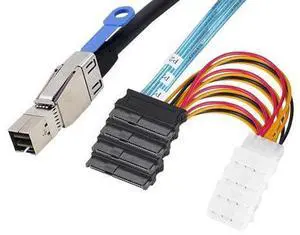 VoltSync Heretom 2PCS 3.3FT Internal HD Mini SAS SFF-8644 to 4 x SFF-8482 Cable with IDE Power Cable VoltSync Heretom 2PCS 3.3FT Internal HD Mini SAS SFF-8644 to 4 x SFF-8482 Cable with IDE Power Cable