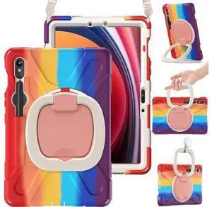 VoltSync Rugged Case for Sam-sung Galaxy Tab S10 Lite/S10 FE 2025 & S9 FE/S9/S8/S7 10.9"/11" | Protective Silicone Cover with 360°Swivel Handle/Kickstand, Shoulder Strap & S Pen Holder, Colorful Red VoltSync Rugged Case for Sam-sung Galaxy Tab S10 Lite/S10 FE 2025 & S9 FE/S9/S8/S7 10.9"/11" | Protective Silicone Cover with 360°Swivel Handle/Kickstand, Shoulder Strap & S Pen Holder, Colorful Red