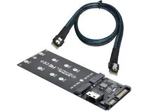 VoltSync SFF-8654 Cable & Card U2 Kit M-Key to Slimline SAS NVME PCIe SSD SATA Adapter for Mainboard VoltSync SFF-8654 Cable & Card U2 Kit M-Key to Slimline SAS NVME PCIe SSD SATA Adapter for Mainboard
