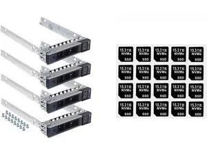 VoltSync 4-Pack Hard Drive Tray Caddy 2.5" DXD9H 0DXD9H with 20PCS Capacity Sticker Label VoltSync 4-Pack Hard Drive Tray Caddy 2.5" DXD9H 0DXD9H with 20PCS Capacity Sticker Label