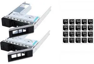 VoltSync 2-Pack Drive Tray Caddy 3.5" X8K8W, 2.5" Drive Adapter with 20PCS Capacity Sticker Label VoltSync 2-Pack Drive Tray Caddy 3.5" X8K8W, 2.5" Drive Adapter with 20PCS Capacity Sticker Label