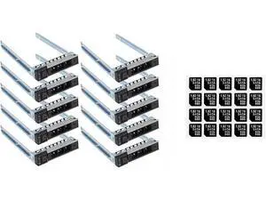 VoltSync 10-Pack Hard Drive Tray Caddy 2.5" DXD9H 0DXD9H with 20PCS Capacity Sticker Label VoltSync 10-Pack Hard Drive Tray Caddy 2.5" DXD9H 0DXD9H with 20PCS Capacity Sticker Label