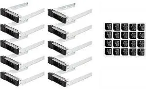 VoltSync 10-Pack Hard Drive Tray Caddy 3.5" X7K8W 0X7K8W with 20PCS Capacity Sticker Label VoltSync 10-Pack Hard Drive Tray Caddy 3.5" X7K8W 0X7K8W with 20PCS Capacity Sticker Label