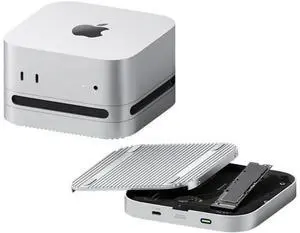 VoltSync 40Gbps M.2 NVMe SSD Enclosure for Mac mini M4/M4 Pro with Dustproof Stand, USB4 Solid State Drive Case with Aluminum Heat Sink for Thunderbolt 5/4/3/USB4/3.2/3.1 VoltSync 40Gbps M.2 NVMe SSD Enclosure for Mac mini M4/M4 Pro with Dustproof Stand, USB4 Solid State Drive Case with Aluminum Heat Sink for Thunderbolt 5/4/3/USB4/3.2/3.1