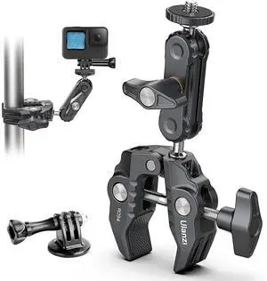 VoltSync Super Clamp Camera Clamp Mount Monitor 360° Ballhead Magic Arm Double Ball Head Adapter with 1/4"-20 & 3/8"-16 Thread for Canon Nikon DSLR Camera/Gopro/LED Lights/Ronin-M/Ronin MX/Freefly MOV VoltSync Super Clamp Camera Clamp Mount Monitor 360° Ballhead Magic Arm Double Ball Head Adapter with 1/4"-20 & 3/8"-16 Thread for Canon Nikon DSLR Camera/Gopro/LED Lights/Ronin-M/Ronin MX/Freefly MOV