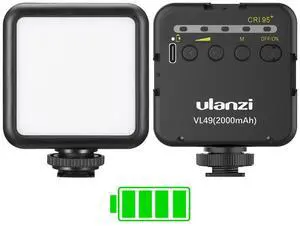 VoltSync VL49 2000mAh LED Video Light w 3 Cold Shoe, Rechargeable Soft Light Panel, Portable Photography Lighting for DJI OSMO Sony DSLR Canon Camera GoPro Vlogging VoltSync VL49 2000mAh LED Video Light w 3 Cold Shoe, Rechargeable Soft Light Panel, Portable Photography Lighting for DJI OSMO Sony DSLR Canon Camera GoPro Vlogging
