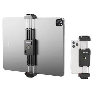 VoltSync ST-29 Phone Tripod Mount, Universal 2-in-1 Tablet Smartphone Holder Adapter with Cold Shoe Mount, 2.6"-8.8" Extend Clip Clamp Compatible with iPad, iPhone, Samsung Galaxy and More VoltSync ST-29 Phone Tripod Mount, Universal 2-in-1 Tablet Smartphone Holder Adapter with Cold Shoe Mount, 2.6"-8.8" Extend Clip Clamp Compatible with iPad, iPhone, Samsung Galaxy and More