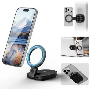 VoltSync MA39 3-in-1 Suction Magnetic Phone Holder for MagSafe, 360° Rotatable Phone Tripod Mount with Carabiner Clip, Compatible with for iPhone 17-12, Ideal for Car Dashboard, Gym, Kitchen, Office VoltSync MA39 3-in-1 Suction Magnetic Phone Holder for MagSafe, 360° Rotatable Phone Tripod Mount with Carabiner Clip, Compatible with for iPhone 17-12, Ideal for Car Dashboard, Gym, Kitchen, Office