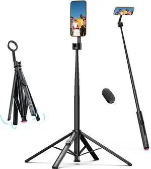 VoltSync Magnetic Phone Tripod-71'' Auto Open Selfie Stick Features Lift to Fold, Extendable Selfie Stick w Remote Cell Phone Tripod Stand for Live Recording Vlog for iPhone 17 16 15 14 Series Black VoltSync Magnetic Phone Tripod-71'' Auto Open Selfie Stick Features Lift to Fold, Extendable Selfie Stick w Remote Cell Phone Tripod Stand for Live Recording Vlog for iPhone 17 16 15 14 Series Black