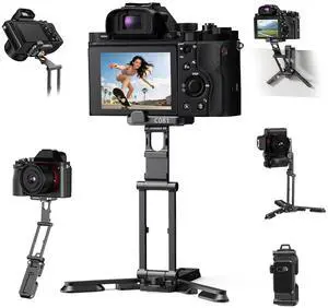 VoltSync C081 Mini Camera Tripod Stand, 4-in-1 Handheld Grip, Foldable Desktop Tabletop Mount & Hanging Hook Compatible with DJI OSMO, DSLR, Mirrorless, Action Cameras, 1/4" Mount Uka Arca-Swiss ARRI VoltSync C081 Mini Camera Tripod Stand, 4-in-1 Handheld Grip, Foldable Desktop Tabletop Mount & Hanging Hook Compatible with DJI OSMO, DSLR, Mirrorless, Action Cameras, 1/4" Mount Uka Arca-Swiss ARRI