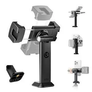 VoltSync Phone Tripod Mount Adapter with Dual Cold Shoes & QR Plate, MA54 Cell Phone Holder for Tripod with 1/4" Screw, Adjustable Smartphone Mount Adapter for iPhone, Android, Selfie Stick, Monopod VoltSync Phone Tripod Mount Adapter with Dual Cold Shoes & QR Plate, MA54 Cell Phone Holder for Tripod with 1/4" Screw, Adjustable Smartphone Mount Adapter for iPhone, Android, Selfie Stick, Monopod