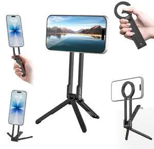 VoltSync Phone Tripod for Magsafe, Cell Phone Stand N52 Strong Magnet Foldable Hook for iPhone 17 16 15 Pro Max, Adjustable Mini Tripod Magnetic Phone Tripod for Vlog Travel Essential Accessories, Bla VoltSync Phone Tripod for Magsafe, Cell Phone Stand N52 Strong Magnet Foldable Hook for iPhone 17 16 15 Pro Max, Adjustable Mini Tripod Magnetic Phone Tripod for Vlog Travel Essential Accessories, Bla