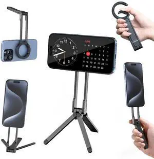 VoltSync MA30 Magnetic Phone Tripod Stand for iPhone - Aluminium Maglock Smartphone Mini Tripod Pocket Cell Phone Stand Strong Magnet Quick Mount Compatible with iPhone 17 16 15 14 13 12 Series, Black VoltSync MA30 Magnetic Phone Tripod Stand for iPhone - Aluminium Maglock Smartphone Mini Tripod Pocket Cell Phone Stand Strong Magnet Quick Mount Compatible with iPhone 17 16 15 14 13 12 Series, Black