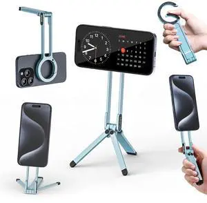 VoltSync MA30 Magnetic Phone Tripod Stand for iPhone, Aluminium Maglock Smartphone Mini Tripod Pocket Cell Phone Stand Strong Magnet Compatible with iPhone 17 16 15 14 13 12 Series, Mint Green VoltSync MA30 Magnetic Phone Tripod Stand for iPhone, Aluminium Maglock Smartphone Mini Tripod Pocket Cell Phone Stand Strong Magnet Compatible with iPhone 17 16 15 14 13 12 Series, Mint Green
