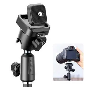 VoltSync TH02 Uka Inverted Ball Head Quick Release Metal Ball Head Camera Mount Uka 360° Rotating with Quick Release Plate, 2.5kg/5.5lb Load for Tripod, Monopod, DSLR, Camera VoltSync TH02 Uka Inverted Ball Head Quick Release Metal Ball Head Camera Mount Uka 360° Rotating with Quick Release Plate, 2.5kg/5.5lb Load for Tripod, Monopod, DSLR, Camera