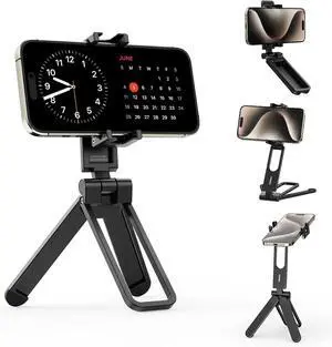VoltSync MA26 Foldable Phone Tripod, Pocket Cell Phone Vlog Video Tripod Handle Aluminium Smartphone Desk Stand 2 Cold Shoe Small Size All in One Lightweight Portable Vlog Stick for iPhone 17 Samsung VoltSync MA26 Foldable Phone Tripod, Pocket Cell Phone Vlog Video Tripod Handle Aluminium Smartphone Desk Stand 2 Cold Shoe Small Size All in One Lightweight Portable Vlog Stick for iPhone 17 Samsung
