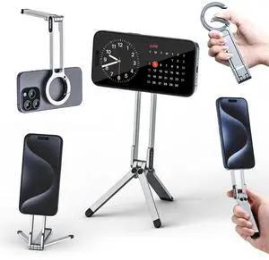 VoltSync MA30 Magnetic Phone Tripod Stand for iPhone - Aluminium Maglock Smartphone Mini Tripod Pocket Cell Phone Stand Strong Magnet Quick Mount Compatible with iPhone 17 16 15 14 13 12 Series, Silve VoltSync MA30 Magnetic Phone Tripod Stand for iPhone - Aluminium Maglock Smartphone Mini Tripod Pocket Cell Phone Stand Strong Magnet Quick Mount Compatible with iPhone 17 16 15 14 13 12 Series, Silve