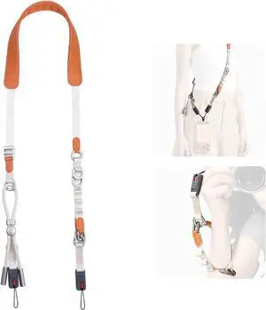 VoltSync YF01 Camera Strap with Built-In USB-C Data Cable 3-in-1 Quick Release Modular Neck, Shoulder & Wrist Strap for DSLR, Mirrorless, Smartphone, Binoculars 51-59" Adjustable (Orange) VoltSync YF01 Camera Strap with Built-In USB-C Data Cable 3-in-1 Quick Release Modular Neck, Shoulder & Wrist Strap for DSLR, Mirrorless, Smartphone, Binoculars 51-59" Adjustable (Orange)