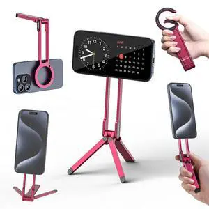 VoltSync MA30 Magnetic Phone Tripod Stand for iPhone - Aluminium Maglock Smartphone Mini Tripod Pocket Cell Phone Stand Strong Magnet Quick Mount Compatible with iPhone 17 16 15 14 13 12 Series, Red VoltSync MA30 Magnetic Phone Tripod Stand for iPhone - Aluminium Maglock Smartphone Mini Tripod Pocket Cell Phone Stand Strong Magnet Quick Mount Compatible with iPhone 17 16 15 14 13 12 Series, Red